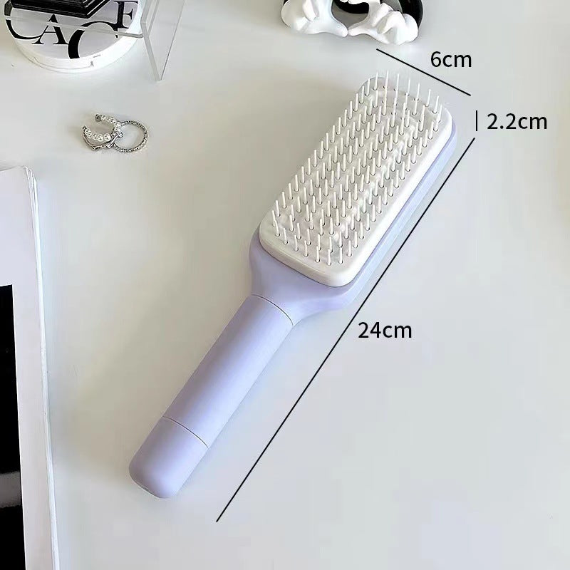 4 In 1 Self Cleaning Anti-Static Massage Hair Brush - Detangling & Scalp Massage Comb