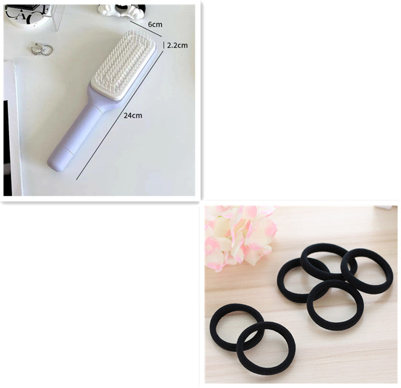 4 In 1 Self Cleaning Anti-Static Massage Hair Brush - Detangling & Scalp Massage Comb