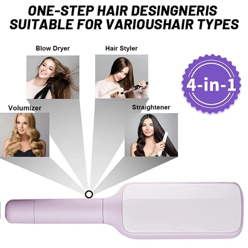 4 In 1 Self Cleaning Anti-Static Massage Hair Brush - Detangling & Scalp Massage Comb
